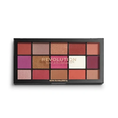 Image of Revolution Beauty London Makeup Revolution, Reloaded Eyeshadow Palette, Red Alert, 15 Shades, 16.5 g