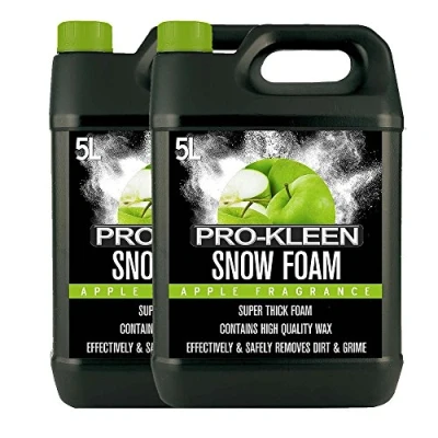 Image of Pro Kleen Snow Foam Car Wash Shampoo pH Neutral and Non Caustic Formula Super Thick (Apple, 2 x 5L)