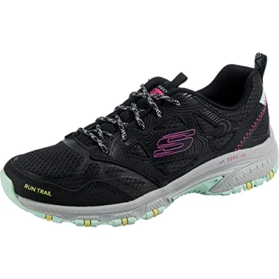 Image of Skechers Women&#039;s Hillcrest Pure Escapade Walking Shoe, Black Leather/Mesh/Multi Trim, 6.5 UK