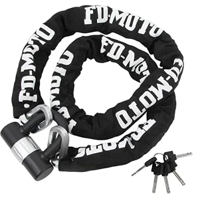 Image of FD MOTO 1.5M*10mm STEEL Heavy Duty Motorbike Chain Lock Padlock Motorcycle Bike Scooter Bicycle Security