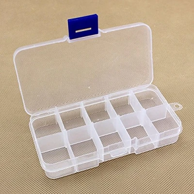 Image of Gemini_mall® Compact Adjustable 10 Compartment Plastic Crafts Storage Box Jewelry Case Tool Container