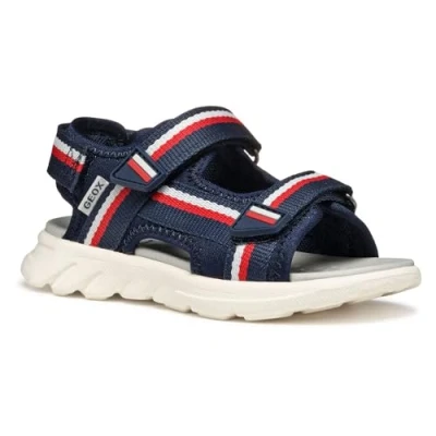 Image of Geox Airadyum Sandals for kids, Size: 7.5K, Navy/red Textile/synthetics
