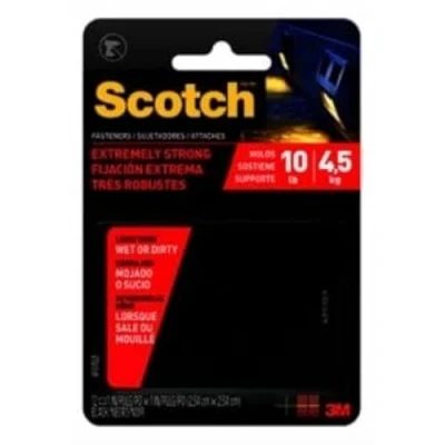 Image of Scotch Extreme Fastener Squares: 1 in. x (Black) / 12 Squares
