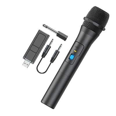 Image of Maodom Microphone Wireless Metal Dynamic Mic System with Rechargeable Receiver,Handheld for, Karaoke, Singing, Wedding