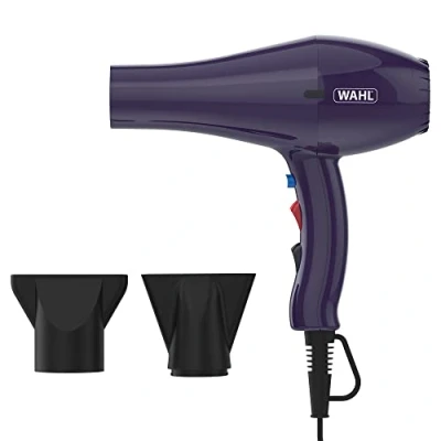 Image of Wahl Ionic Style Hairdryer in Purple, Hairdryers for Women, Hair Dryer with Attachments, Adjustable Temperature, Three Heat Settings, Two Speed Fast Drying