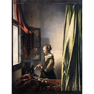 Image of Artery8 Vermeer Girl Reading Letter Open Window Painting Large Wall Art Poster Print Thick Paper 18X24 Inch