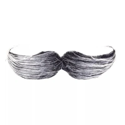 Image of RockParty Fancy Dress Stick On Self Adhesive Moustache Grey Detective Cop Peaky Tash