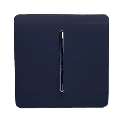 Image of Trendi Switch Fan Isolator 10A Triple Pole Chrome Rocker in Navy Blue