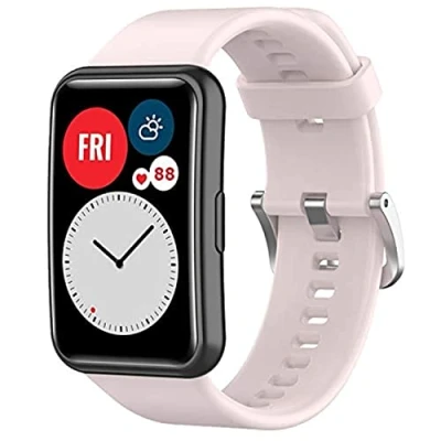 Image of Wownadu Straps Compatible for HUAWEI WATCH FIT/WATCH FIT NEW/Watch Elegant/WATCH SE, Strap Replacement Pink Women Men Silicone Sports WristBand,(No Watch)