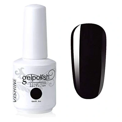 Image of Vishine Gelpolish Manicure Salon UV LED Soak Off Gel Nail Polish Varnish Color Black(1348)