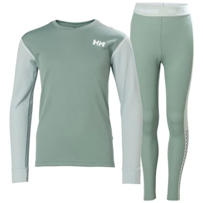 Image of Helly Hansen Unisex Kid&#039;s JR HH LIFA Active Set Base Layer Bottom, 489 Cactus, 14 Years