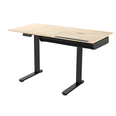Image of Dellonda Electric Standing Drafting Desk, Drawing Sit/Stand Table with 0 40 Tilt &amp; Drawer DH71