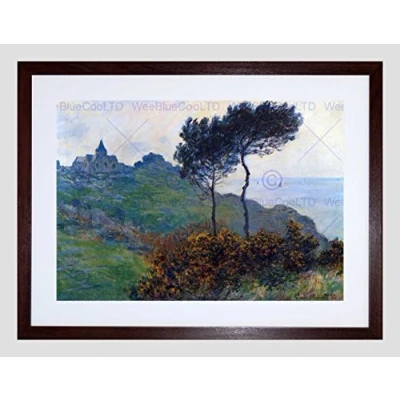 Image of Wee Blue Coo Claude Monet Church At Varengeville Old Master Framed Wall Art Print
