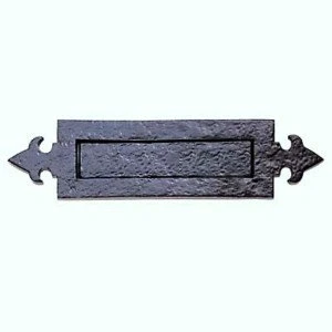Image of Ironmongery World Black Antique Cast Iron Ornate Letter Plate Large