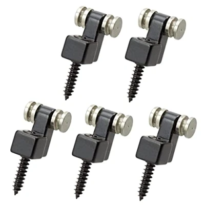Image of Dovewill Set of 5 Guitar Roller String Trees Retainers with Screws for Strat &amp; Tele Electric Parts Black