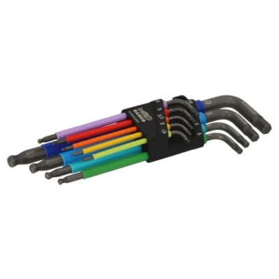 Image of Bahco C1997LM/9P 9 Piece Metric Long Ball End Coloured Hexagon Allen Key Set 1.5 10mm