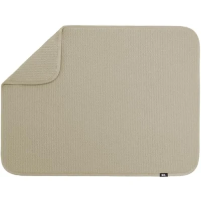 Image of S&amp;T INC. Dish Drying Mat XL, Highly Absorbent Microfiber Kitchen Counter Mat, Pad for Dishes, Utensils, Pots and Pans, Extra Large 18&quot; x 24&quot;, Pure Cashmere