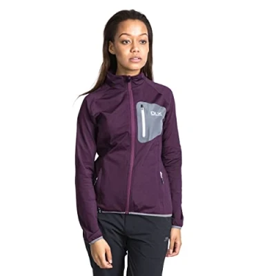 Image of Trespass Women Ronda Waterproof Softshell Jacket/ Rain Outdoor Jacket With Concealable Hood for Ladies/ Women/ Adults Walking/ Hiking/ Trekking/ Camping/ Blackberry, XXS