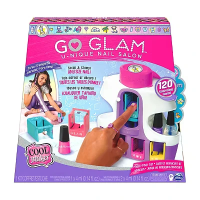 Image of Cool Maker, GO GLAM U nique Nail Salon with Portable Stamper, 5 Design Pods and Dryer, Kit Kids Toys for Ages 8 Up