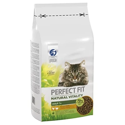 Image of Perfect Fit Natural Vitality Dry Cat Food Adult 1+ Complete for Cats from 1 Year Old, Rich in Chicken and Turkey 6 kg (Pack of 1)