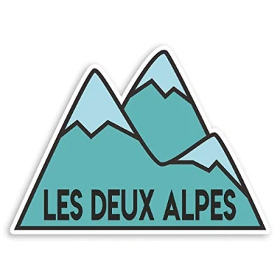 Image of 2 x 10cm Les Deux Alpes France Vinyl Stickers Ski Luggage Sticker #31412 (10cm Wide)