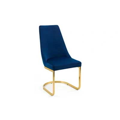 Image of Julian Bowen Set Of 2 Vittoria Cantilever Dining Chairs, Blue