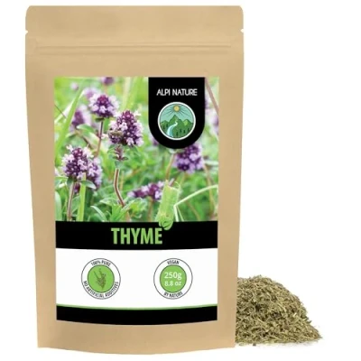 Image of Dried thyme (250g, 8.8oz), rubbed thyme, 100% pure and natural for the preparation of spice mixtures tea