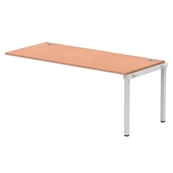 Image of Impulse Bench Single Row Ext Kit 1800 Silver Frame Desk Beech