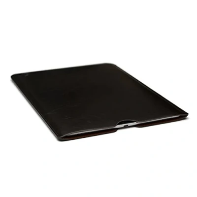 Image of Synthetic Leather iPad Pro (12.9 inch iPad) or 2016 MacBook 13 Sleeve by Dockem: Slim, Simple, and Professional Executive Style Tablet Case Soft Microfiber Felt Lined Dark Brown Basic Faux Cover for