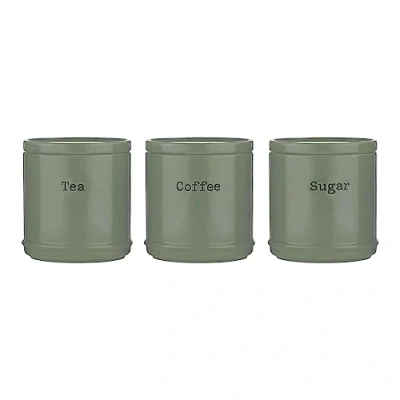 Image of Price &amp; Kensington Accents Sage Green Tea Coffee Sugar Canisters