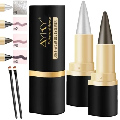 Image of Ayky Long Wear Gel Eyeliner, Natural Black Eyeliner Cream, Waterproof, Waterproof Smudge Proof (#1#3)