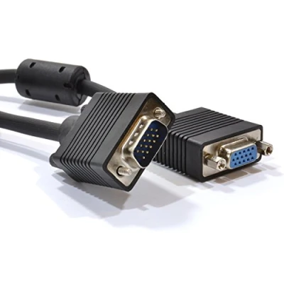 Image of kenable SVGA Monitor Extension Cable HD15 15 pin Lead Male to Female 2m BLACK [2 metres]