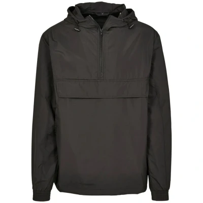 Image of Build Your Brand Men&#039;s Basic Pull Over Jacket Windbreaker, White, L
