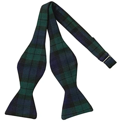 Image of Men&#039;s Black Watch Tartan Self Tie Bow