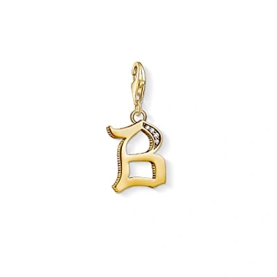 Image of Thomas Sabo Women Charm Pendant Letter A Z Club 18k Yellow Gold Plating 925 Sterling Silver, V