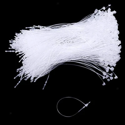 Image of TopHomer Plastic Tag Fastener 1000pcs, Transparent White Security Tags for Labels on Textiles, Leather Goods, Shoes, 8.5cm/12.5cm