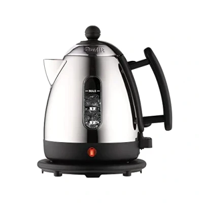 Image of Dualit Lite Kettle 1L 2kW Jug Polished with Black Trim, High Gloss Finish Fast Boiling by 72200, Silver/Black