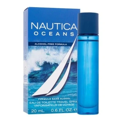 Image of Nautica Oceans Eau De Toilette for Men Clean, Refined Scent Fougere, Aquatic Notes of Amberwood, Bergamot, and Sea Salt Accord Ideal Night Wear 0.67 Fl Oz