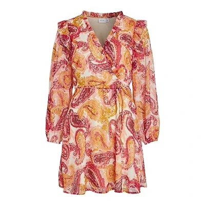 Image of Vila Women&#039;s Vifalia V Neck L/S Dress/Su Summer, Love Potion/AOP: fine, 10