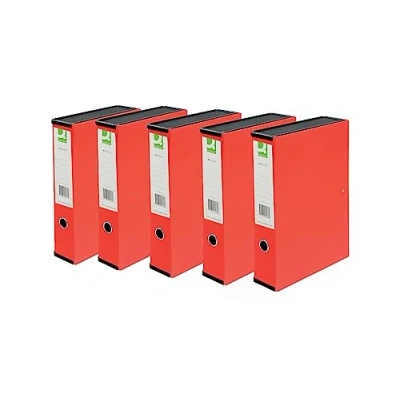 Image of Q Connect 75mm Box File Foolscap Red (Pack of 5) 31818KIN0