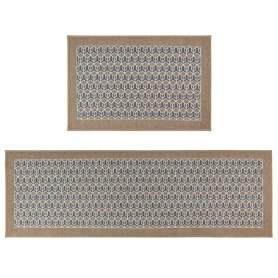 Image of JVL Allure Doormat and Runner Set, Beige