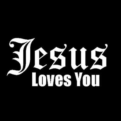 Image of Porfeet Car Sticker, Jesus Love You Letters Reflective Vehicle Body Window Decals Sticker Decor White