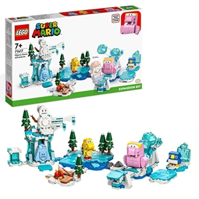 Image of LEGO 71417 Super Mario Fliprus Snow Adventure Expansion Set, Toys for Kids to Combine with Starter Course, Collectible Gifts Freezie and Baby Penguin Figures