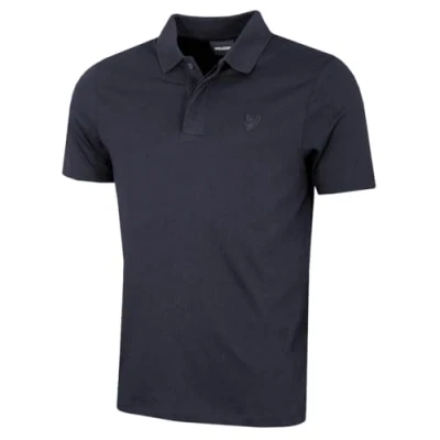 Image of Lyle &amp; Scott Mens Tonal Eagle Superfine Cotton Polo Shirt Dark Navy XXL