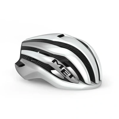 Image of MET Trenta 3K Carbon MIPS Road Cycling Helmet In Silver Size Medium (56 58 cm)