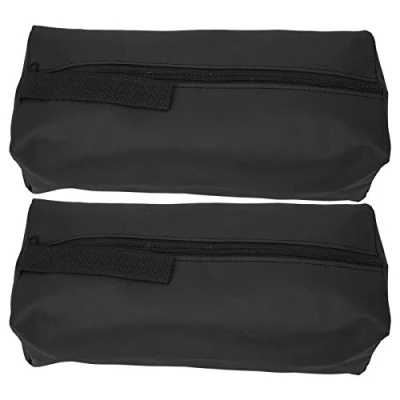 Image of Portable Tool Pouch,2PCS Black Small Bag Tote Bags Canvas Storage Multifunctional Clip on Zipper
