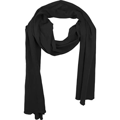 Image of Build Your Brand Unisex&#039;s Jersey Scarf, Black, One Size