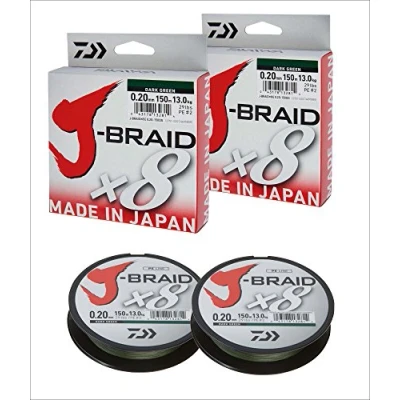 Image of DAIWA 2 pcs J Braid 8 0.18mm, 12,0kg/26,5lbs, 300m dark green (Double pack)
