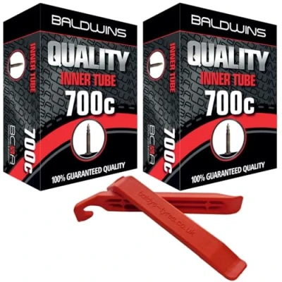 Image of PAIR 700c Baldwins Cycle/Bike Inner Tubes 700 x 28c to 32c (Fits any 28c, 30c, Tyre) Presta/French Type Valves (Pack of 2)