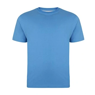 Image of Kam New Mens Big King Sizes Basic Plain Crew Neck T Shirt Tee Blue 3XL